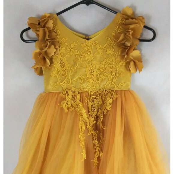 Trish Scully Child Bianca Sunflower Gown Dress Girls Size 5 - Picture 2 of 7